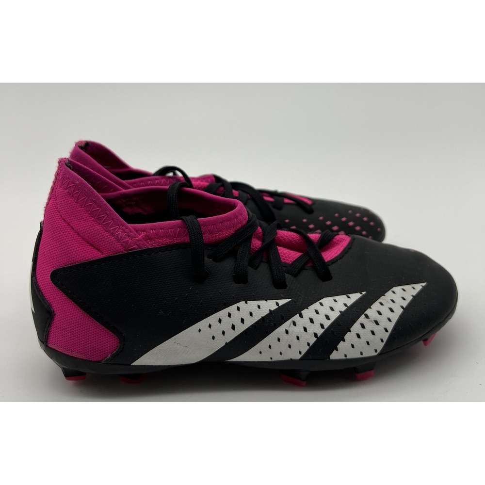 Adidas Predator Accuracy Youth Kids Size 1 Shoes Black Pink Low Top Soccer Cleat
